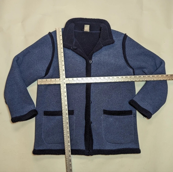 Vintage Northern Reflections Fleece Blue Navy Jacket Sweater Woman Large Grandma - Picture 3 of 8
